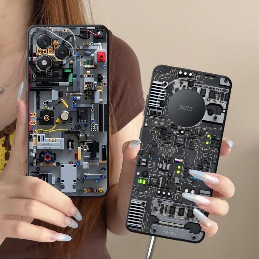 Gaming Console X7 - เคสโทรศัพท์ลายเกมมิ่งสีม่วงสำหรับ Honor X6 Magic5Lite 8X 200