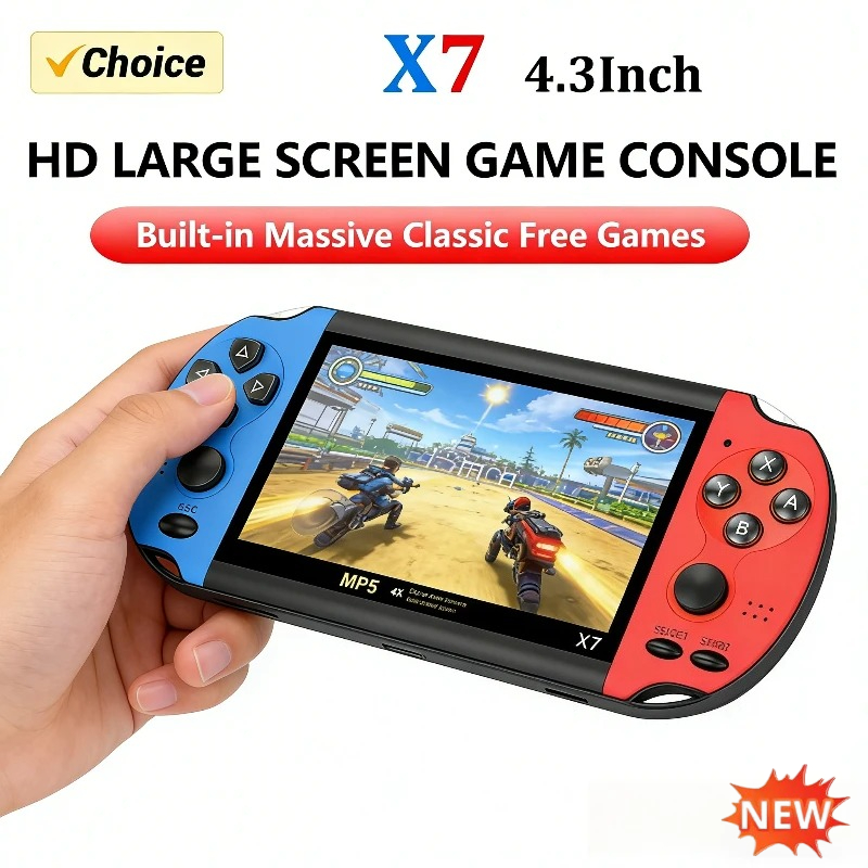 Gaming Console X7 - เครื่องเล่นเกมพกพา X7 Retro หน้าจอ HD ขนาดใหญ่