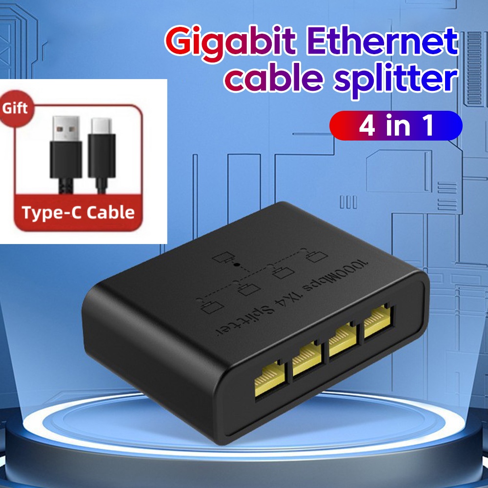 Lan Cable Gaming - 100/1000Mbps Gigabit Ethernet ประสิทธิภาพสูงสมาร์ท 5 พอร์ตเชื่อมต่อเครือข่ายสําหรับสาย