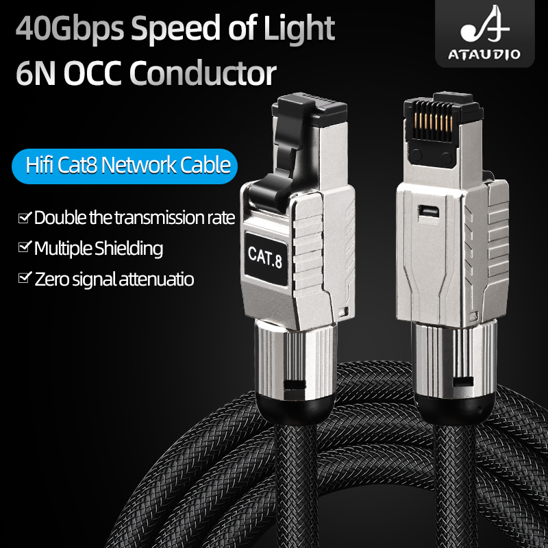 ATAUDIO CAT8 สายอินเทอร์เน็ต 4 - Lan Cable Gaming บทวิจารณ์และราคา