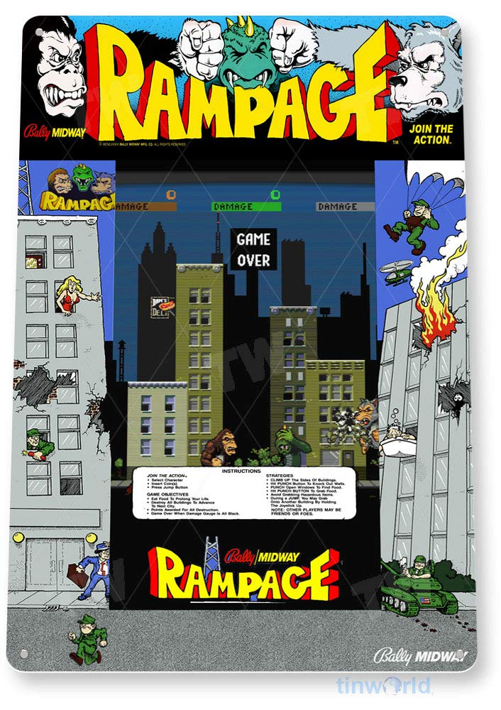 ป้ายโลหะ TIN SIGN Rampage Arca - Gaming Console Shop บทวิจารณ์และราคา