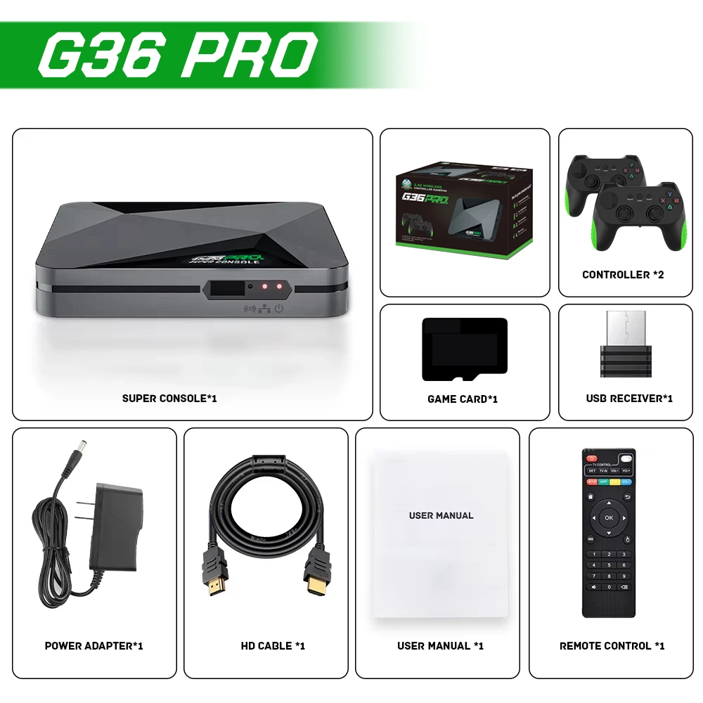 SuperคอนโซลG36 Proคอนโซลวิดีโอ - Gaming Console Box บทวิจารณ์และราคา