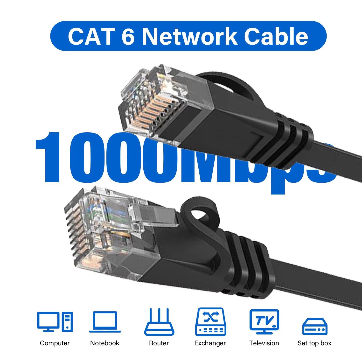 สายอีเธอร์เน็ต Cat 6 แบบแบน สา - Lan Cable Gaming บทวิจารณ์และราคา