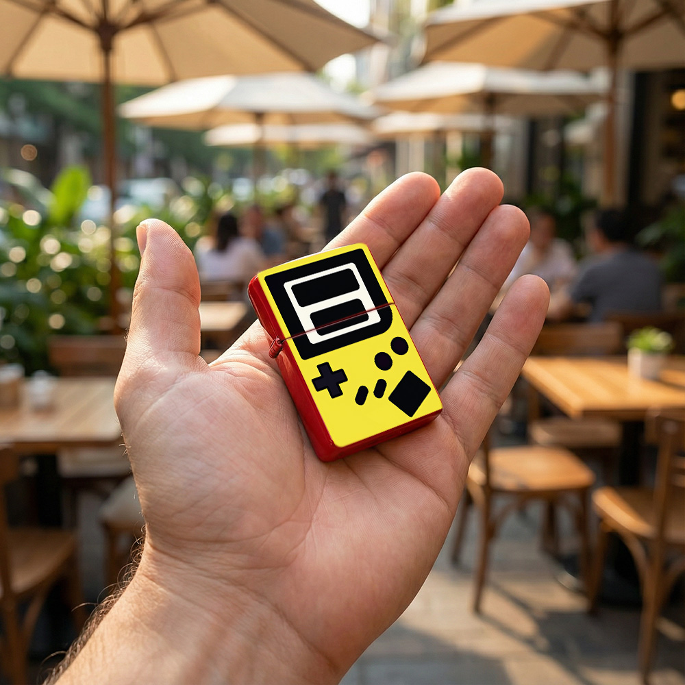 ไฟแช็กแบบฝาพับสไตล์เรโทรลายเกม - Retro.Gaming Console Yellow บทวิจารณ์และราคา