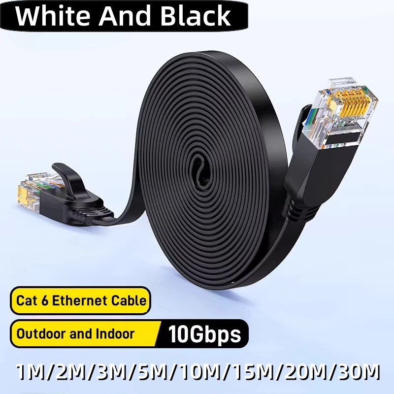 สายเคเบิลอีเธอร์เน็ตแบบแบน Cat - Lan Cable Gaming บทวิจารณ์และราคา